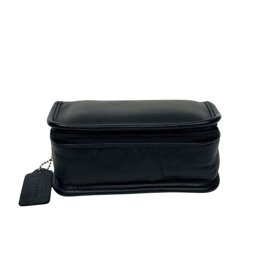 Coach Vintage  Black Glovetanned Leather Chubby Case Cosmetic Bag